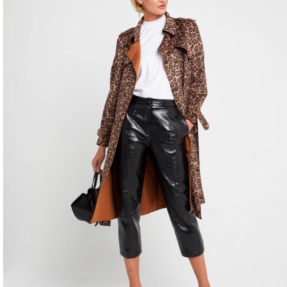 Few Moda Snake Skin Print Trench Coat Size Small - Picture 1 of 7